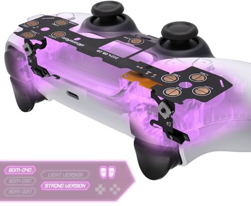 eXtremeRate Clicky Hair Trigger Kit per ps5 Controller BDM-040,Microinterruttore L2R2 Trigger Stop Ergonomico Blocco Grilletti L1R1 Bumper Tattili Mouse Click per ps5 Joystick BDM-040(Versione Forte)