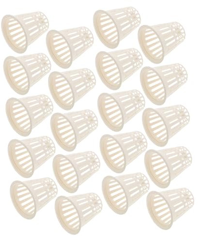 Gogogmee Paniers Hydroponiques Supportant la Croissance Saine des Plantes et Légumes en Plastique Blanc Lot de 50 pour Culture Intérieure en Système Hydroponique