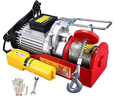 Piccolo paranco Elettrico Domestico, Mini Ascensore a Cavo Elettrico da 510 W, Gru per Interni 220 V, verricello Elettrico con Controller a Filo