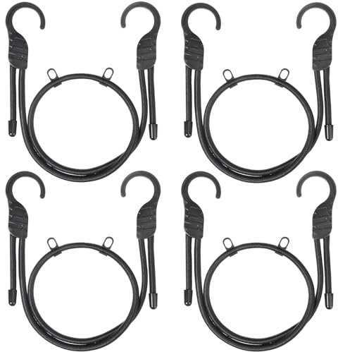 GGXZHT Spanngummi mit Haken，Extra Starke Gepäckspanner Set 4 Stück ， verstellbar Expander mit Kleiderhakenhaken， für ladungssicherung、Camping wohnmobil zubehör，zeltspanner.