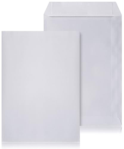 LOGIC PACK 500 Briefumschläge ohne Fenster DIN B5 Umschläge Weiß haftklebend 176 x 250 mm 80g/m² Versandtaschen B5 Große Briefhüllen | Diskreter Versand, blickdichter Innendruck, Starker Verschluss, stark haftklebend, ideal für Dokumente, Rechnungen, Briefe