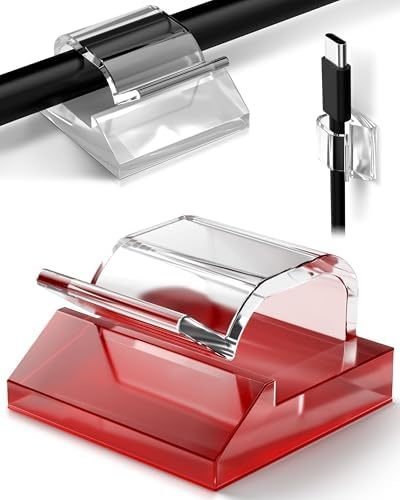 Kabelclips 50 Stück Transparent – selbstklebende Kabelhalter | Kabelmanagement für Schreibtisch, Wand & Auto · für USB, HDMI & Netzwerkkabel · rückstandslos entfernbar