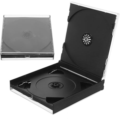 Genérico 2Piezas Estuche de Almacenamiento Cd y Dvd Caja Plástica Reutilizable y Ligera Protección Transparente para Discos para y Organización Casa