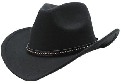 Oshhni Western Cowboy -Hut fühlte Fedora für Party Supplies Festival Holiday Performance, Schwarz