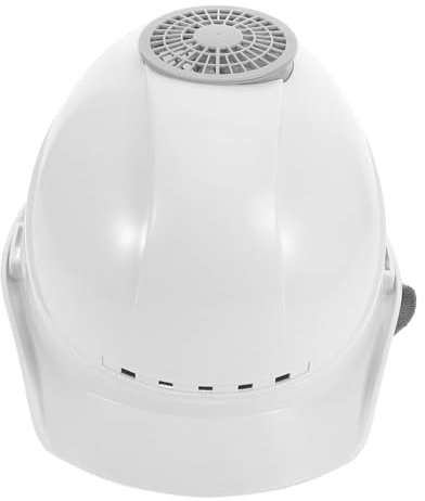 Veemoon di Sicurezza USB Cappellino Ventilato per Lavori Estivi Protezione Solare e Raffreddamento per e Ristrutturazione Design Confortevole Bianco