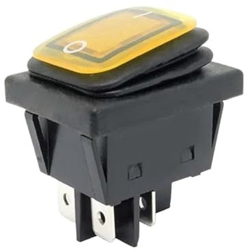 Interrupteur à bascule étanche 16 A 250 V CA 12 V 220 V rouge vert bleu jaune lumineux DPST 4 broches marche/arrêt(Yellow LED,220V)