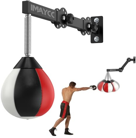 IMAYCC Speed Bag Boxe, palla da boxe regolabile in altezza e pieghevole, borsa per riflessi, attrezzatura da boxe antistress, regalo per uomini, adulti, ragazzi e bambini, adatta per allenamento in