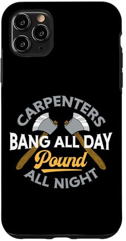Schreiner-Bang All Day Pound All Night Lustiger Humor Holz Hülle für iPhone 11 Pro Max