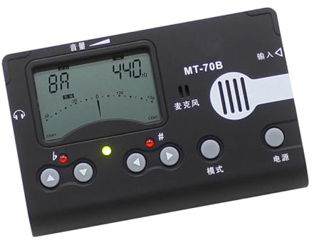 Digitaler Guzheng Tongenerator mit Stimmgerät und Metronom für Studenten | Kompakt, Tragbar und Leicht, Kunststoffgehäuse, Schwarze Ausführung, 1 Stück, 2 Aaa Batterien