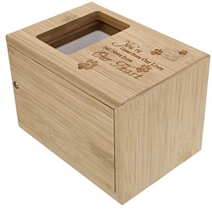 PartyKindom Umweltfreundliche Holz Pet Cremation Urne mit Glatter Oberfläche und Sicherem Material Langlebige Tierasche Box für Hunde Katzen Kleintiere Natürliche Struktur für Würdige