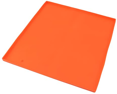 Keenso Tapis de Cuisson en Silicone Robuste pour Barbecue, pour Garder la Plaque Propre et Prête à l'emploi (17po Orange)