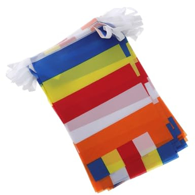 HIAKDOFT Drapeau de Prière Bouddhiste 5 Couleurs Bannière Suspendue en Polyester Décoration Temple Intérieur et Extérieur Drapeau pour Prière et Contemplation 1 Pièce