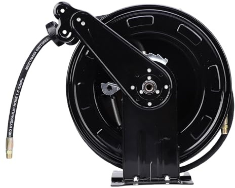 Hamwesh Slangrulle för Högtryckstvätt, 2 Arm 3/8 Tum X49,21 Fot Infällbar, 4000 PSI, med 49,21 Fot Slang, 4,9 Tråd, M22-koppling, för Luft, Olja, Vatten
