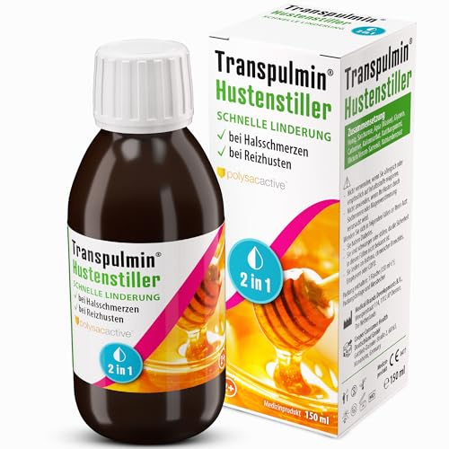 Transpulmin Hustenstiller – Schnelle Linderung bei Reizhusten und Halsschmerzen – Mit PolysacActive und Sternanisöl