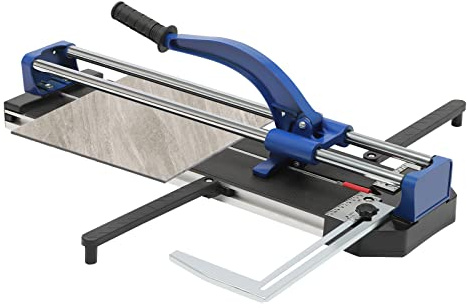 Cortador de azulejos, 600 mm, con soporte de compensación y barra de regla, cortador de azulejos manual de dos carriles con función de posicionamiento por infrarrojos