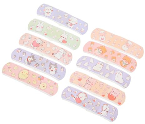SOLUSTRE Vendajes Impermeables y Transpirables para Heridas, 120 Unidades Pequeñas Diseño de Dibujos Animados, Apósito Hemostático para Cuidado Infantil y Primeros Auxilios