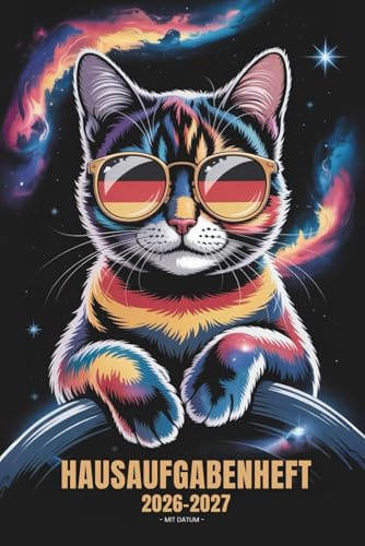 Hausaufgabenheft 2026 2027 Mit Datum: Schülerkalender Für Gymnasium Grundschule Teenager Mädchen Jungen | Katze