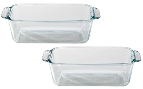 Pyrex Juego de 2 moldes de cristal transparente (0,5 L)