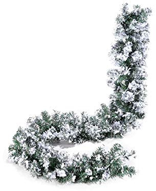 GHIRLANDA TRALCIO VERDE INNEVATO 270 CM PINO NATALE ALBERO ADDOBBI DECORAZIONI