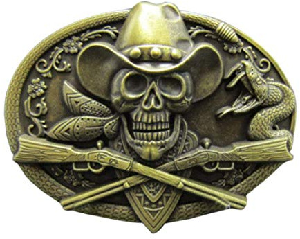 Piratenladen Buckle Western Skull Cowboy, Totenkopf, Gürtelschnalle
