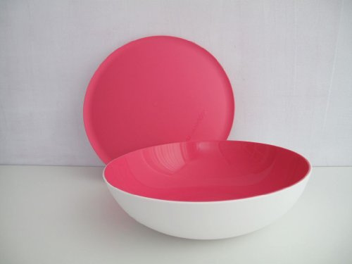 TUPPERWARE Allegra 1,5 L pink weiß Schale Schüssel Servieren Servierschale