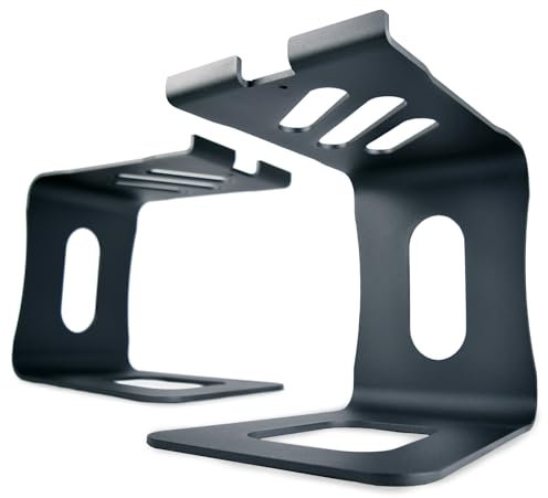 Soundrise PRO-9 Studio Monitor Speaker Stands, Black Pair, Heavy Duty Desktop, DJ and Sound Technician Reference Support, Front Surround Sound with Vibration Absorption, Original Design Made in USA