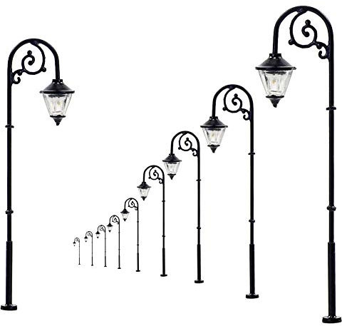 Evemodel 10 STK. Spur H0 1:87 LED Parklaternen Modell Leuchte Lampen Minigarten Dekoration 63mm 12V LYM57