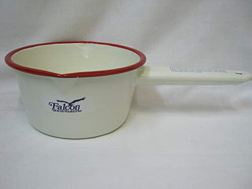 New Falcon Enamel Milk Pan Cream with Red Trim 654214
