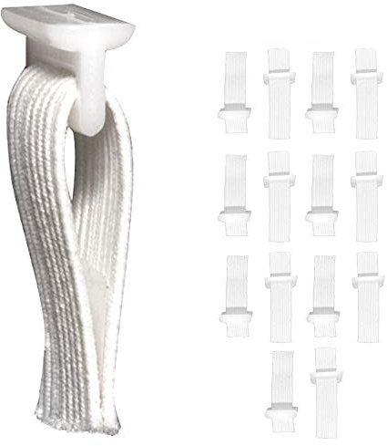 DMSE Wholesale Elastic Curtain Slide Carriers Glides Sliders Slide, and Rollers (14 Pack)