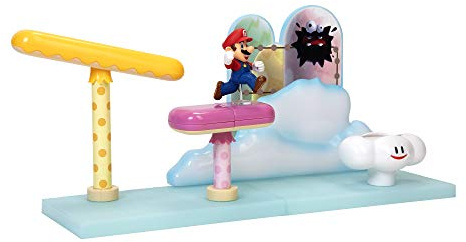 NINTENDO Jeu Super Monde des Nuages-Comprend Une Figurine Mario de 6 cm Set Nuageux, 402004, Coloré, 25 x 7,5 x 18 cm