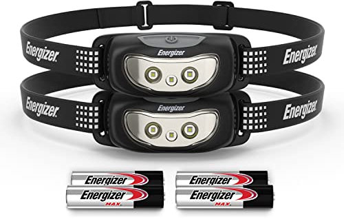 Energizer Stirnlampe LED, Universal Plus Nachtsicht Kopflampe für Camping, Outdoor, Angeln und Wandern, 2 Stück