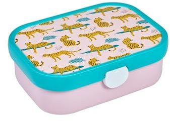 Mepal - Brotdose Kinder Campus - Bento Box Kinder - Brotdose Kinder mit Fächern & Gabel - Meal Prep Box mit Clip-Verschluss - BPA-frei & Spülmaschinenfest - 750 ml - Leopard