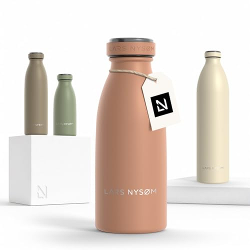 LARS NYSØM Gourde INOX 350ml | 0.35L Bouteille d’eau isolée | Gourde étanche pour Le Sport, la Bicyclette (Blush Rose, 350ml)