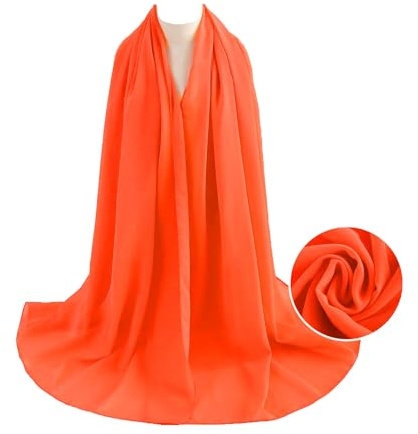 Wanssy® Premium Chiffonschal lang Schal Stola Tuch für Hochzeit Abendkleid in verschiedenen Farben Größe XXL