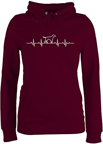 Shirtracer - Pullover Damen Hoodie Frauen - Geschenk für Hundebesitzer - Herzschlag Hund