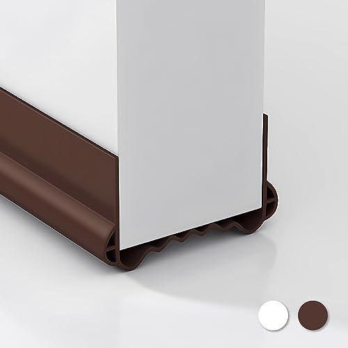 Vastaia 100CM-Zugluftstopper für Türen | Geeignet für 3-5 cm Dicke | Max Lückenfüllung 2.5cm- kann frei geschnitten Werden | Schnell & einfach angebracht | als Schallschutz, Kälteschutz(Braun)