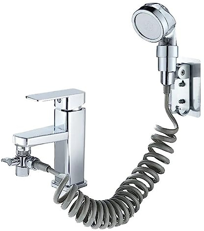 Manguera de mano para cabezal de ducha de mano, juego de accesorios de grifo rociador de fregadero, grifo de bañera, spray de mano para baño, cocina, lavadora, lavabo facial