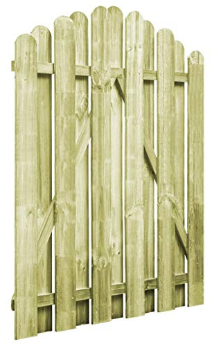 Homgoday Cancello da Giardino in Legno di Pino Impregnato 100x125 cm, Cancello per Recinzione da Esterno Cancello per Giardino, Porta Staccionata Pedonale Barriera per Cortile Cancelletto da Giardino