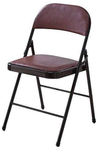 beaka Sgabello Con Schienale Pieghevole, Sedia Pieghevole Imbottita Paris In Ecopelle Per Casa, Ufficio, Sala Da Pranzo,Non Occupa Spazio/Economico, Portata 300Lbs (Color : Brown PU, Size : 1pc)