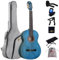 Winzz Chitarra Classica 4/4 Principianti per Adulti e Bambini 12+ Anni, Kit Chitarra Acustica Spagnola 8 Accessori con Poggiapiedi, Porta da Muro, Corde di Nylon (39 Pollici, Opaco, Blu)