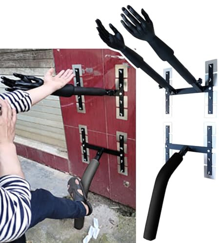 EXCLURA Wing Chun Holzpuppe Wing Chun Dummy-Trainer mit Feder, Traditionelle Wing Chun-Trainingsgeräte, Wandhalterung für Chinesische Kong-Fu-Kampfkunstpuppen für Die Wand(Color:Double arms+Leg)