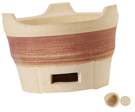 POPETPOP Barbecue à Charbon Portable en Argile pour Camping et Grillades, Réchaud Compact, Préserve le Goût Authentique, Usage Extérieur
