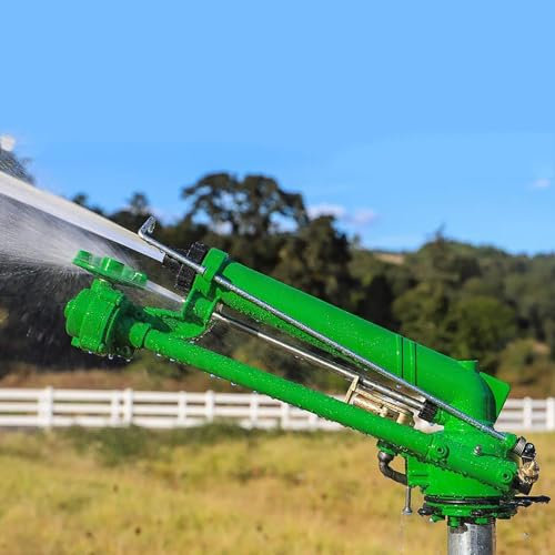 LHQYA Pistolet Pulvérisateur Turbo Vortex, Arroseur D'irrigation Agricole 40 Mm, Pression : 3-5 Bars/Plage : 22-45 M/0-360°, Rotation Uniforme/débit : 10 M³/h - 37,9 M³/h, L'irrigation du Jardin