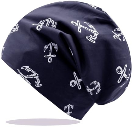 Glamexx24 lång klassisk beanie-mössa: män kvinnor cykelmössa vintermössa unisex bomullsmössa för vår, sommar, höst och vinter, Mörkblå, S-M