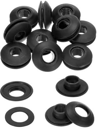 QUARKZMAN 10 Pièces Œillets en Plastique Inoxydables pour Tentes, Rideaux Textiles, Bâches de Piscine, Auvents, Banderoles, Noir