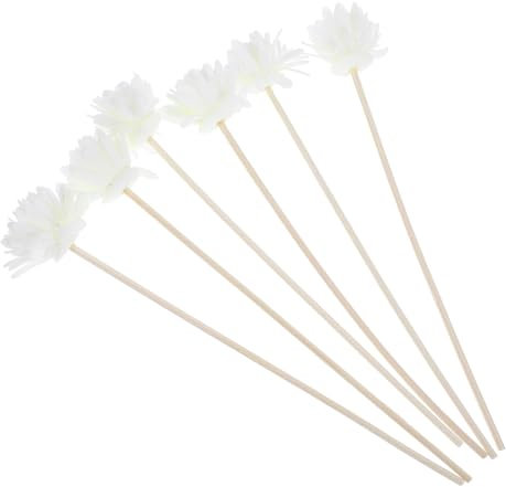 NUOBESTY 6pcs Flower Aromatherapy Sticks Simulated Chrysanthemum Diffuser Rods Essential Oil Decor for Home Office