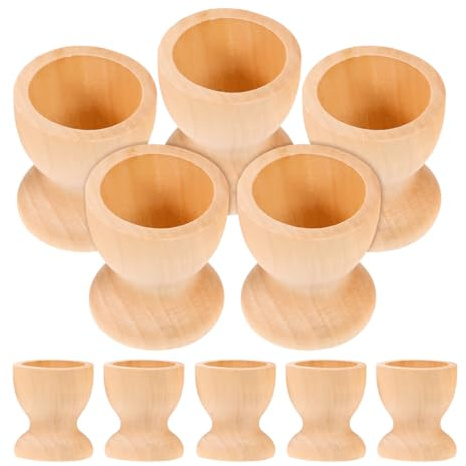 Garneck Holz Eierbecher Zum Bemalen - 10 Stück - Kreative Eierhalter Für Und Erwachsene Ideal Zum Dekorieren Und Gestalten Perfekte Tisch Und Kühlschrankablage