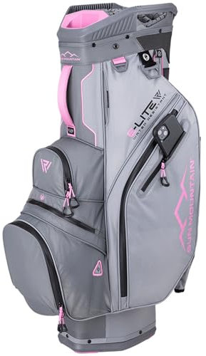 2025 Sun Mountain E-Lite 14-Wege-Golfwagentasche (Nickel/Cadet/Pink)