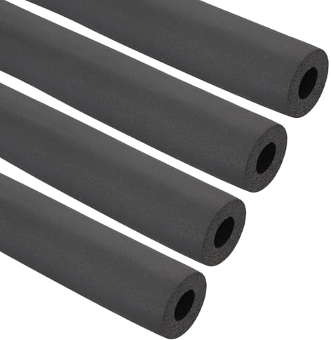 PATIKIL 1/2(13mm) ID x 6Ft Pipe Insulation Foam Tube, 4Pcs Pipe Cover Wrap Roll Bar Padding Tubing for Handle Grip HVAC Outdoor Air Conditioner Units, Black