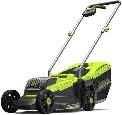 XINRISHENG 40V Cordless Lawn Mower with Grass Collection Bag Powerful 21V Lithium Battery with 40 Mins Runtime